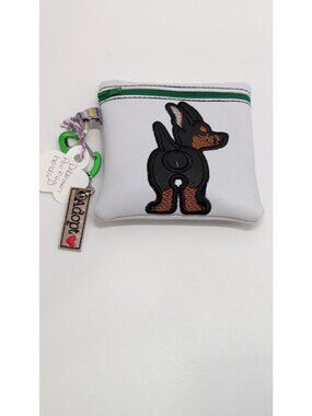Handmade White Doberman Poo Waste Bag Holder
